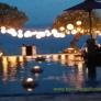 Hanging lantern wedding dinner 