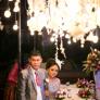 Light ball above bridal table