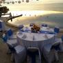 Table set up with sun flower centerpiece